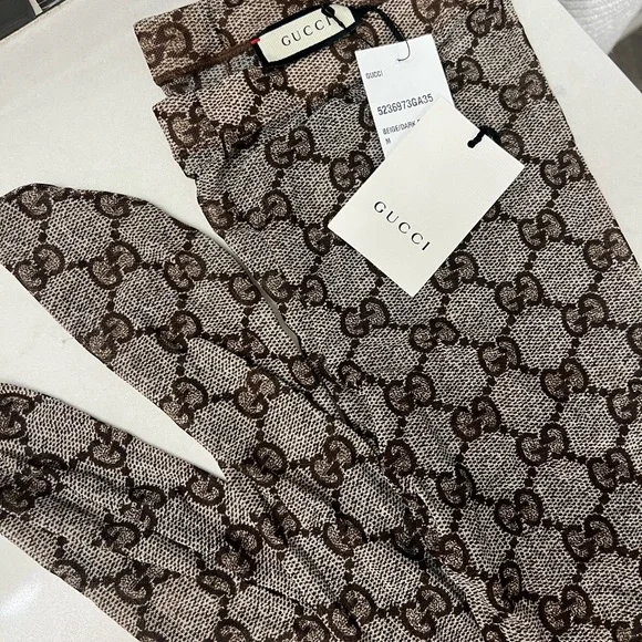 Gucci Brown Woman Monogram Tights - Picture 6 of 8